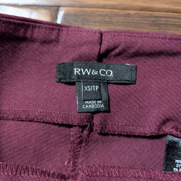 RW&CO slim dress pant leggings burgundy size XS - Picture 4 of 15